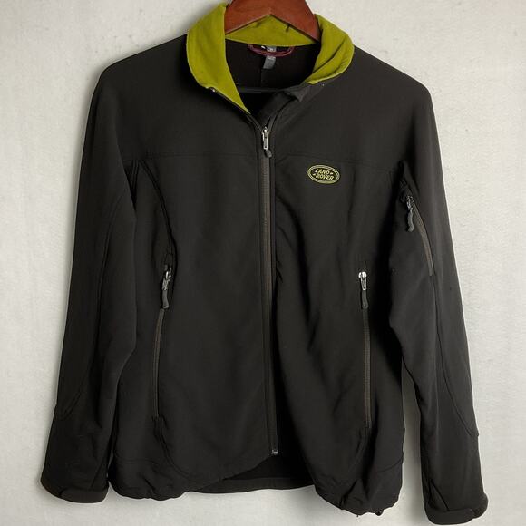 Land Rover Ibex Climawool Womens Full Zip Collared Jacket Black Green Medium - Picture 2 of 16